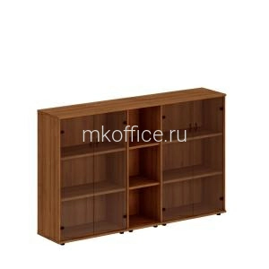 Шкаф комбинированный средний (стекло + стеллаж узкий + стекло) Престиж Исп.27 220x46x136
