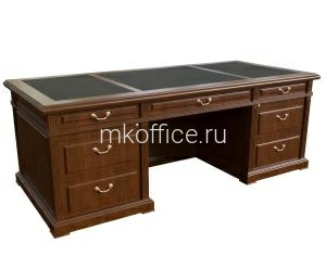 Стол письменный 7 ящиков с кожаными вставками Washington 29100 220x100x80