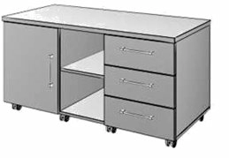 Тумба подкатная широкая КВ31 110х52х56