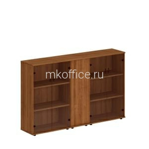Шкаф комбинированный средний (стекло + закрытый узкий + стекло) Престиж Исп.28 220x46x136