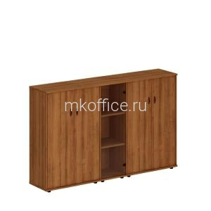 Шкаф комбинированный средний (закрытый + стекло узкий + закрытый) Престиж Исп.24 220x46x136