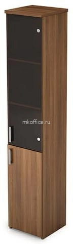 Шкаф для документов высокий узкий со стеклом Стиль 2П.005.3 395х370х1960