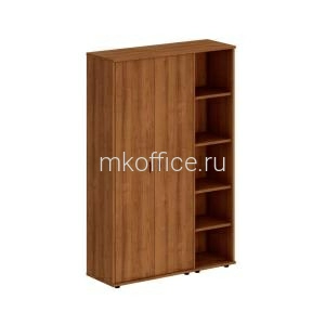 Шкаф комбинированный высокий (закрытый + стеллаж узкий) Престиж Исп.37 133x46x203 Шкаф комбинированный высокий (закрытый + стеллаж узкий) Престиж Исп.37 133x46x203