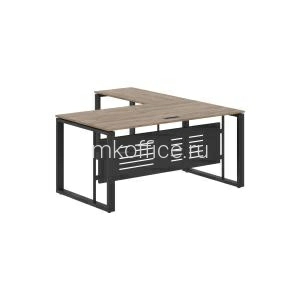 Стол с боковой приставкой с металлической фронтальной панелью ECT 1619 M 1600х1900х750