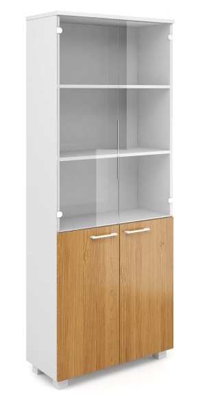Шкаф книжный высокий со стеклом AL-2.2.+4.0+4.3 800x387x1815
