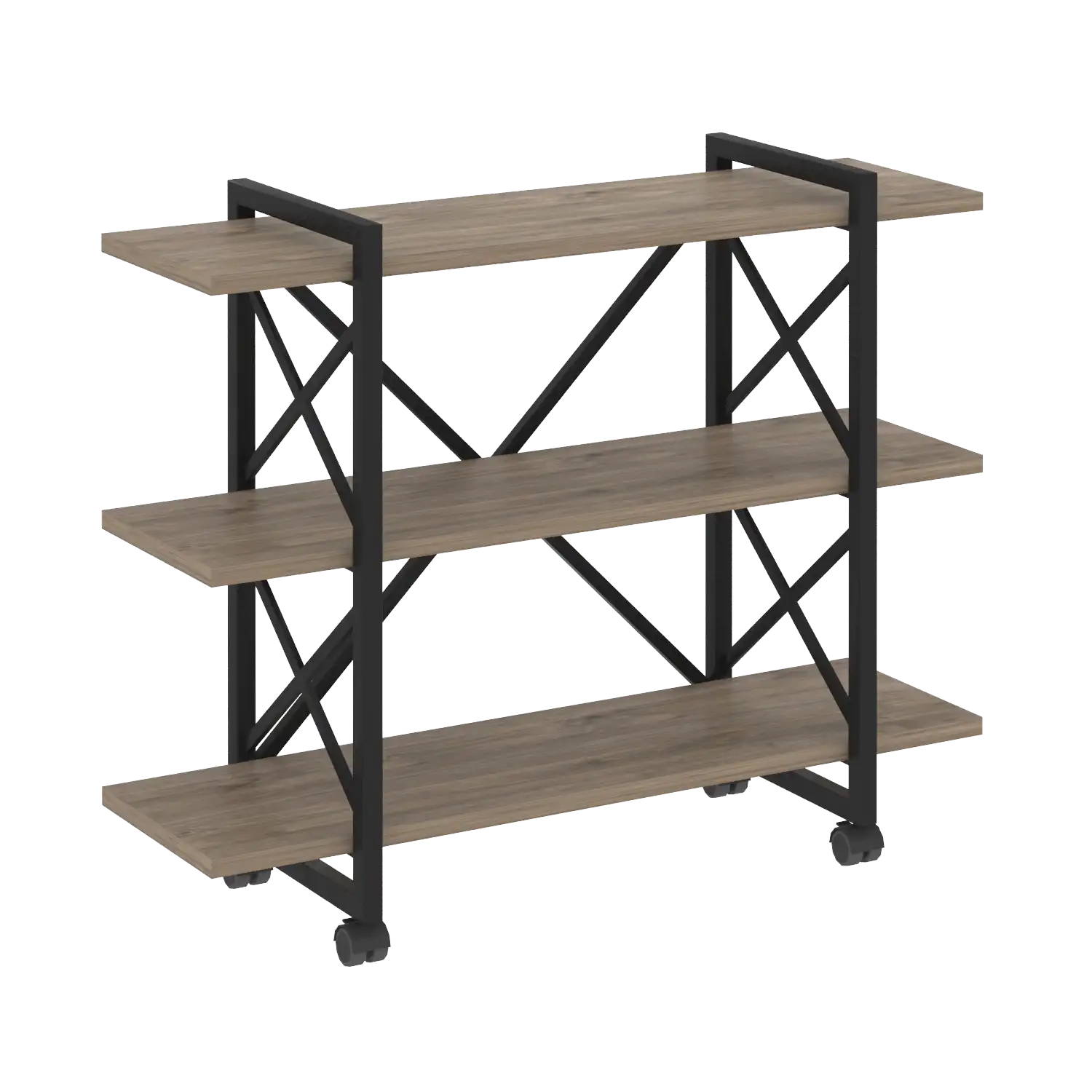 Стеллаж на колесных опорах - 3 полки Loft VR.L-MST.K-3.8V 1200х400х968