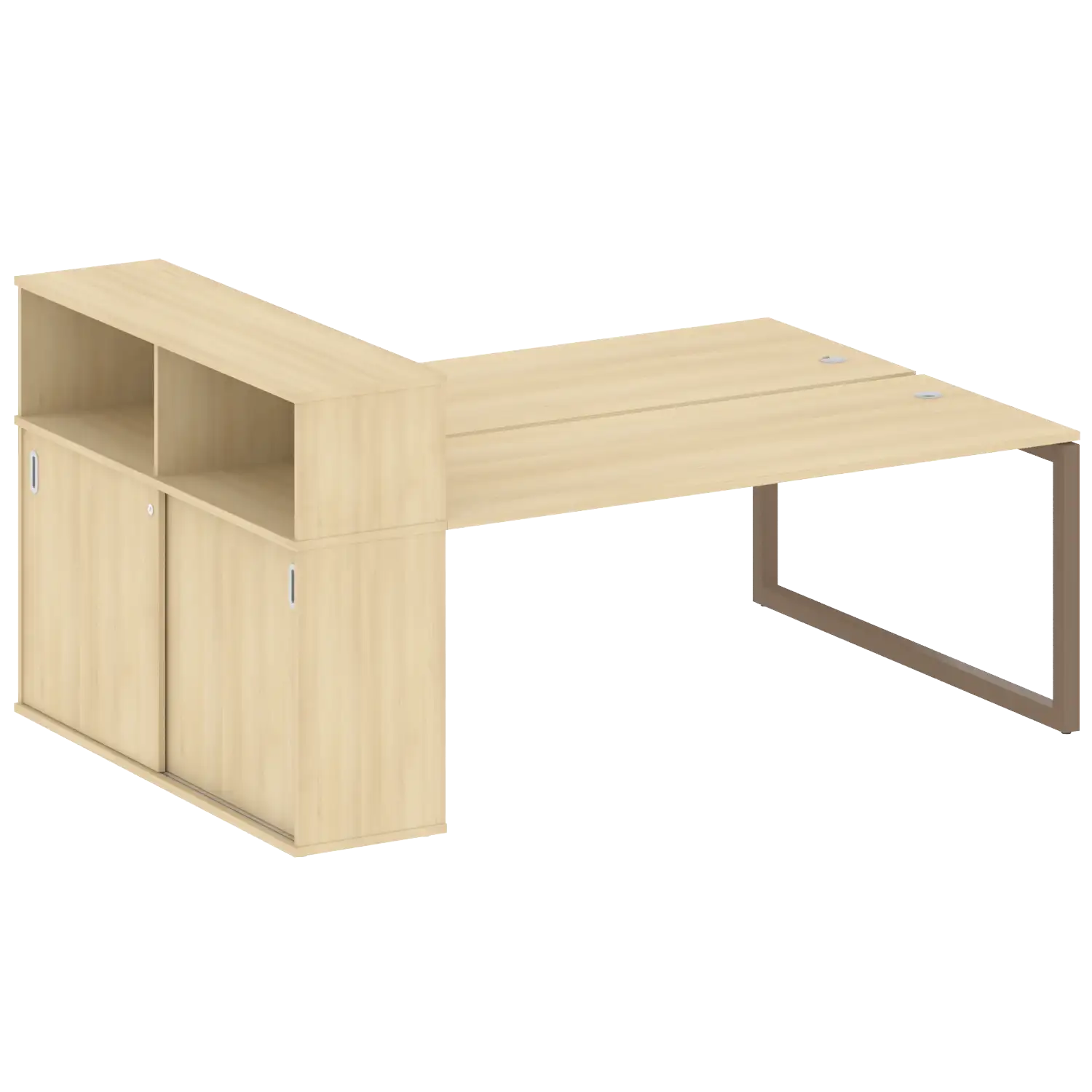 Рабочая станция на О-обр м/к с опорным шкафом-купе 50БО.РС-СШК-2.5 2210х1475х1098