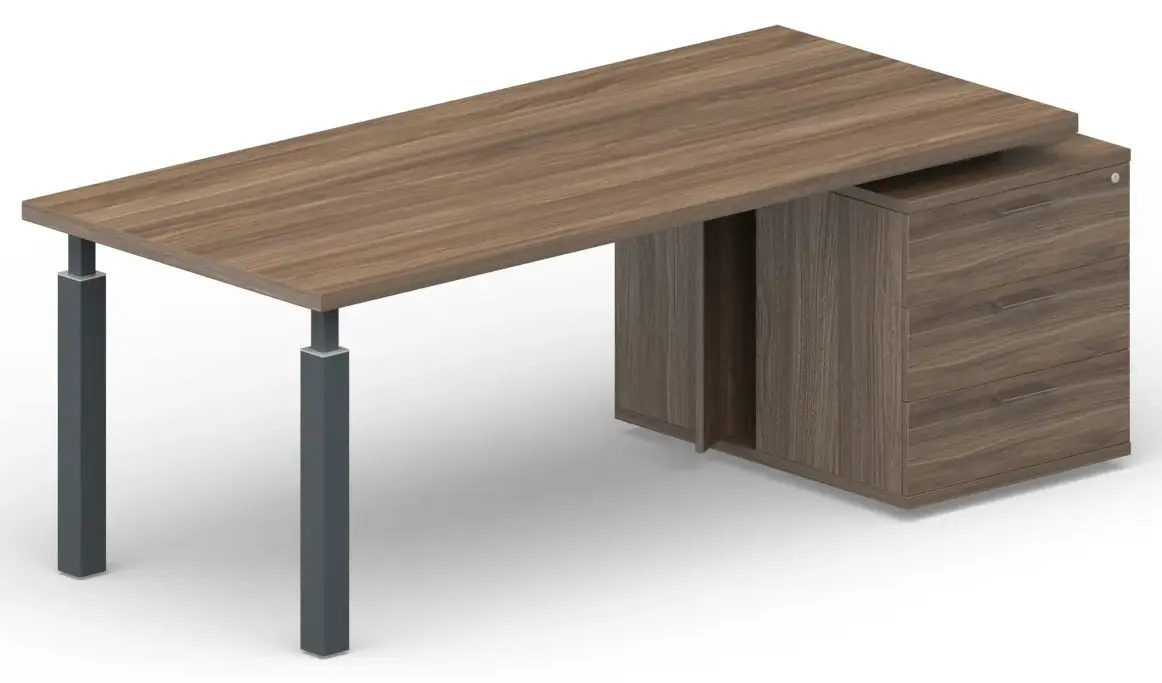 Стол на опорной тумбе 3 ящика (правый) BS200T3D