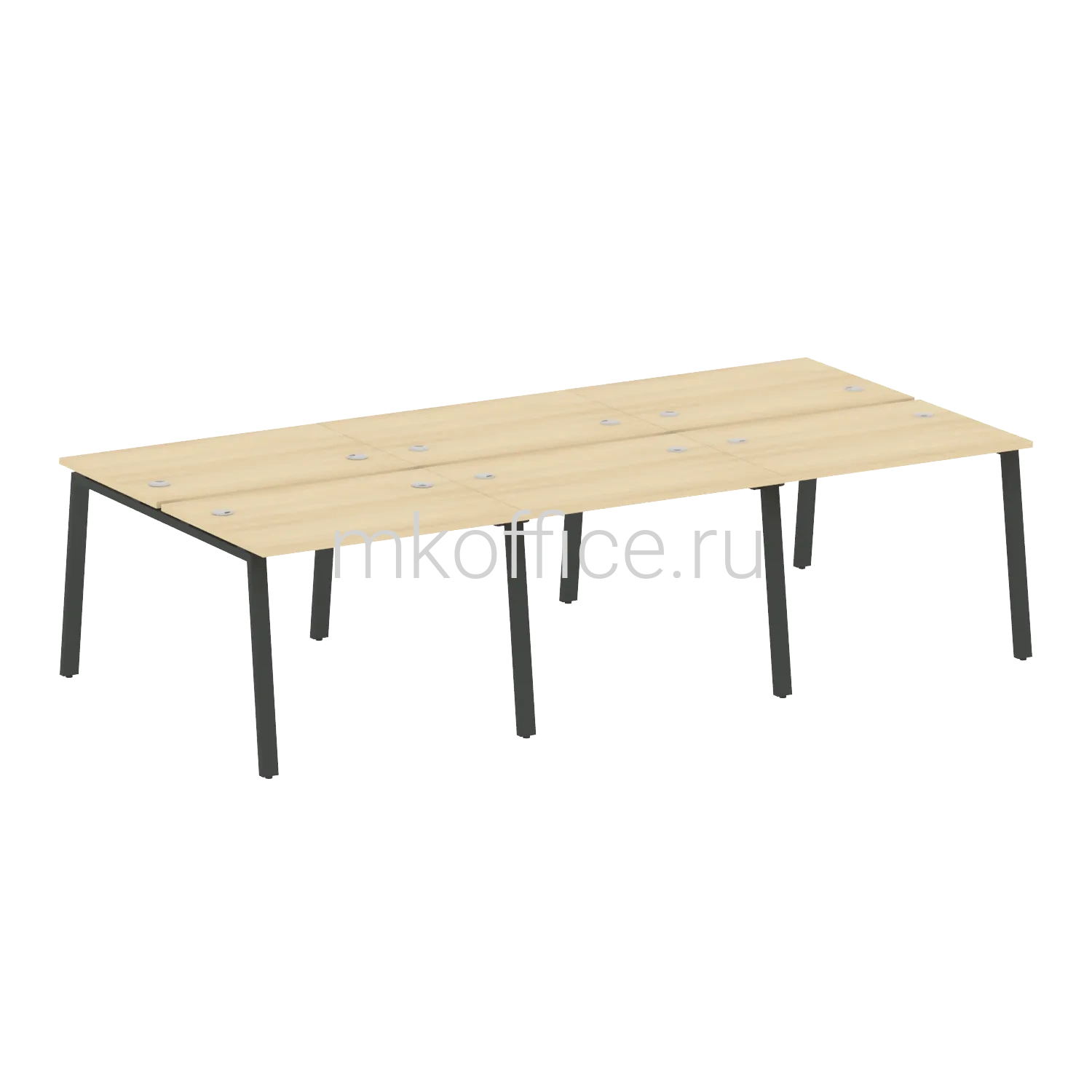 Рабочая станция на 6 раб.мест на А-образном м/к Metal System Style БА.СМ-6.1 3000х1475х750. Ассортимент МК Офис