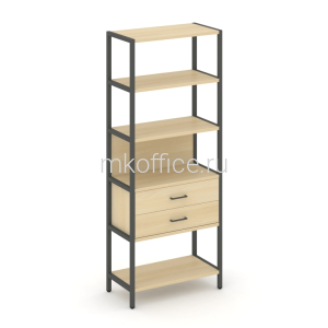 Односекционный стеллаж Shelf system пятиярусный с ящиками SN.STM-512. Ассортимент МК Офис