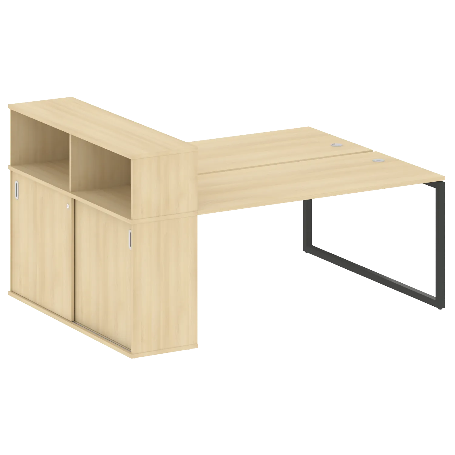 Рабочая станция на О-обр м/к с опорным шкафом-купе 40БО.РС-СШК-2.4 2010х1475х1098