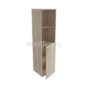 Шкаф узкий низкий стекло бронза Континент дуб кронберг ЛФ229 400х406х1610