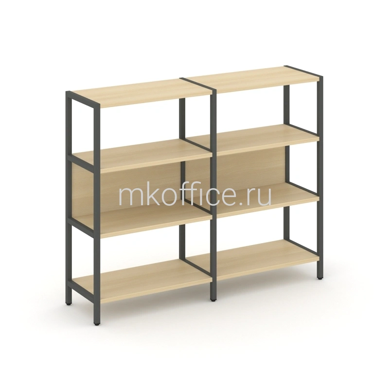 Двухсекционный стеллаж Shelf System трехярусный SN.STM-321. Ассортимент МК Офис