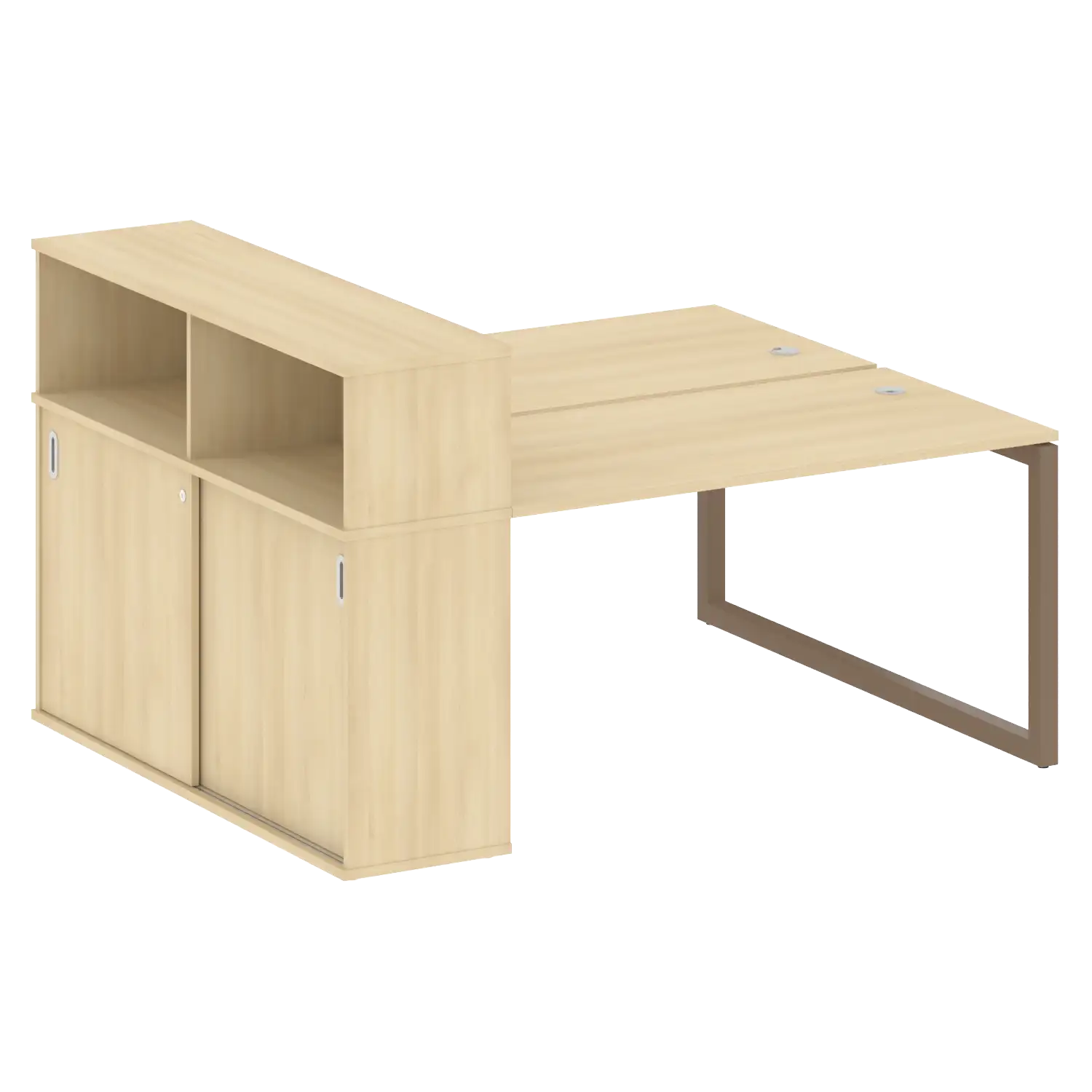 Рабочая станция на О-обр м/к с опорным шкафом-купе 50БО.РС-СШК-2.3 1810х1475х1098