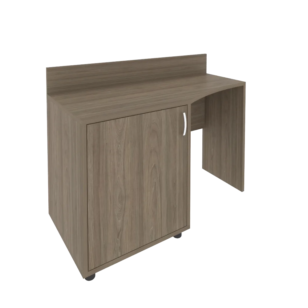 Стол (узкий) с тумбой и бортиком С-СТУ-120 (Лев/Пр) 1200x550x750