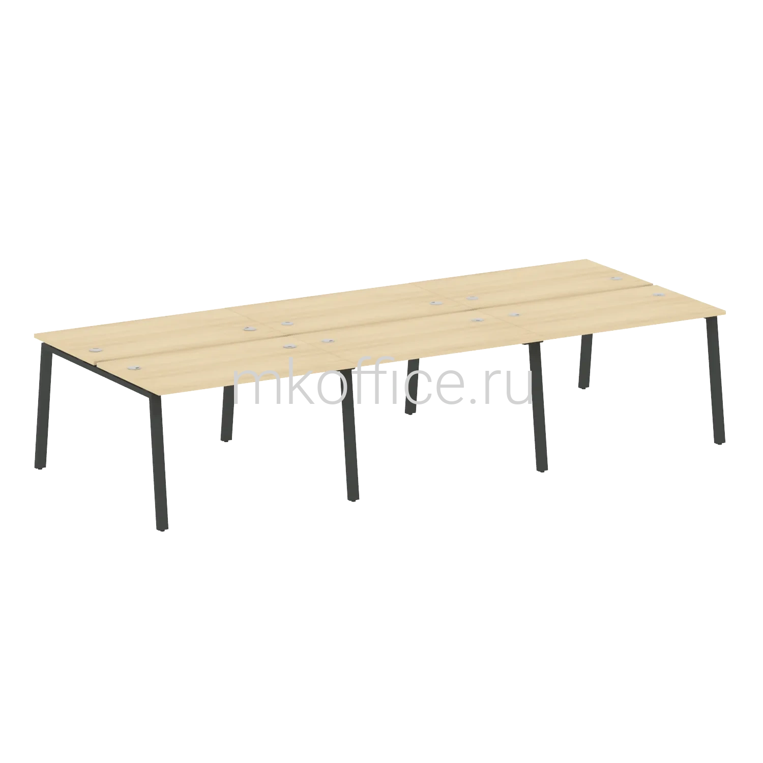 Рабочая станция на 6 раб.мест на А-образном м/к Metal System Style БА.СМ-6.2 3600х1475х750. Ассортимент МК Офис