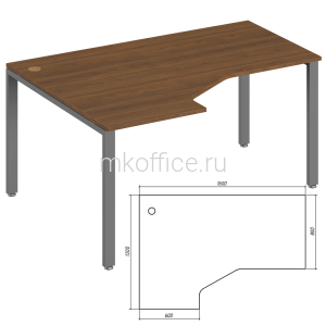 Эргономичный стол левый Тренд TDM322156 160x120x75