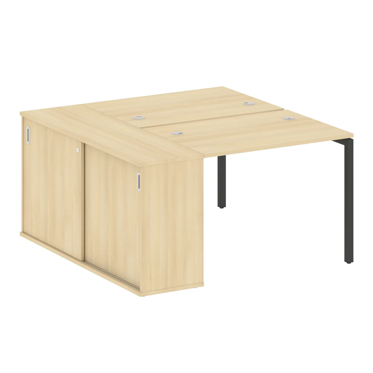 Рабочая станция на П-образном м/к с опорным шкафом-купе 40БП.РС-СШК-1.1 1410х1475х750