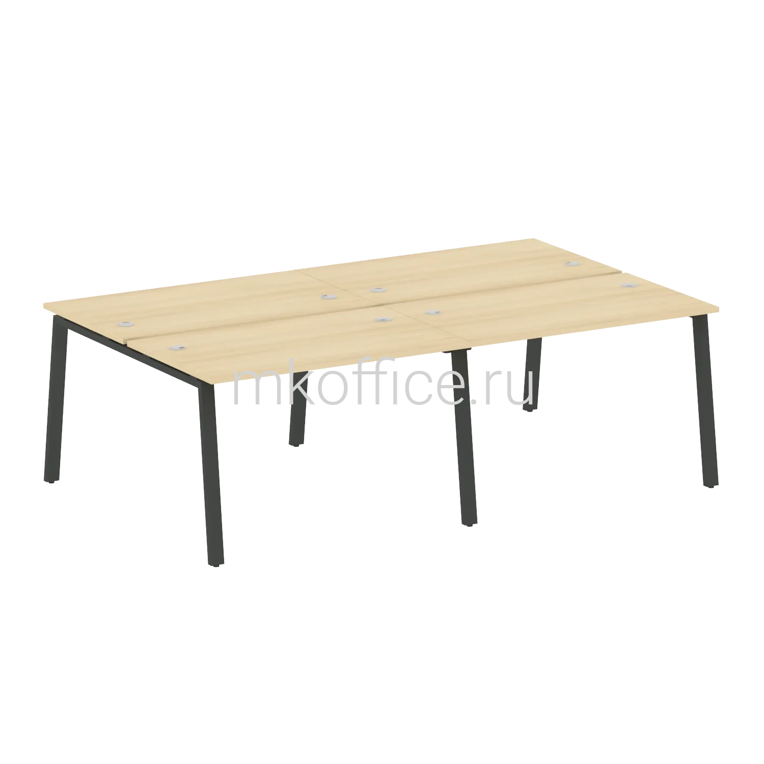 Рабочая станция на 4 раб.места на А-образном м/к Metal System Style БА.СМ-4.2 2400х1475х750. Ассортимент МК Офис