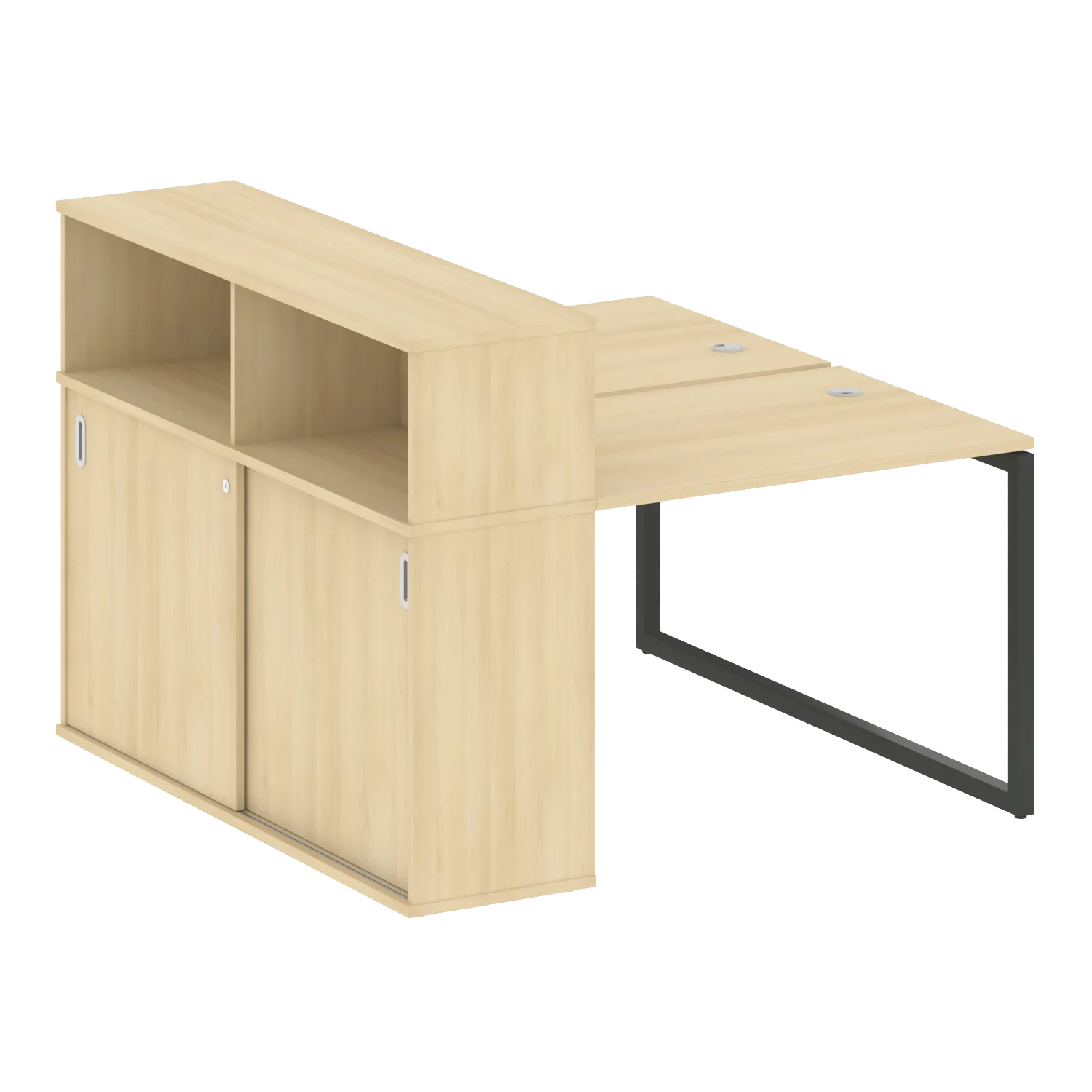 Рабочая станция на О-обр м/к с опорным шкафом-купе 40БО.РС-СШК-2.1 1410х1475х1098