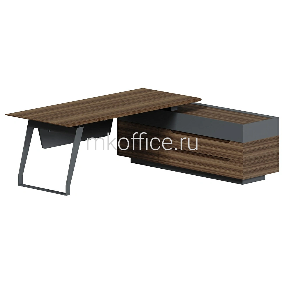 Выбрать стол руководителя на опорной тумбе правый qz.0101.bw + qz.0201.bw.gf.r по низким ценам. МК Офис Стол руководителя на опорной тумбе правый QZ.0101.BW + QZ.0201.BW.GF.R. Ассортимент МК Офис