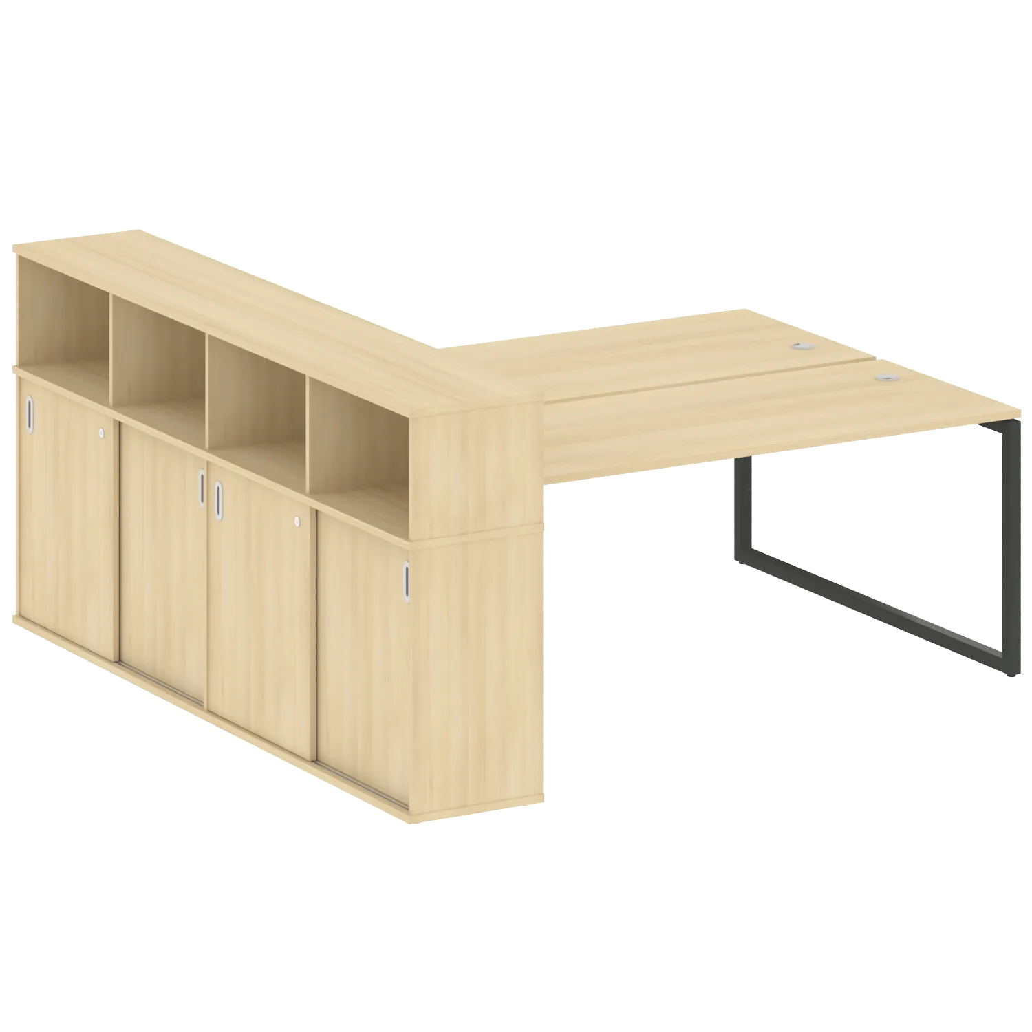 Рабочая станция на О-обр м/к с опорным шкафом-купе 40БО.РС-СШК-4.5 2210х2332х1098