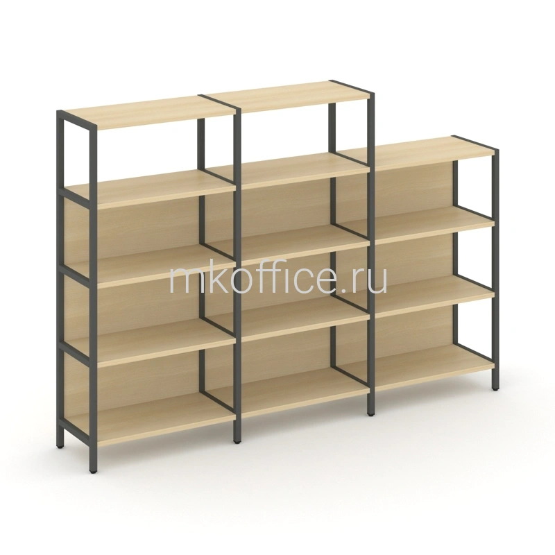 Трехсекционный стеллаж Shelf System четырех/трехярусный SN.STM-432. Ассортимент МК Офис