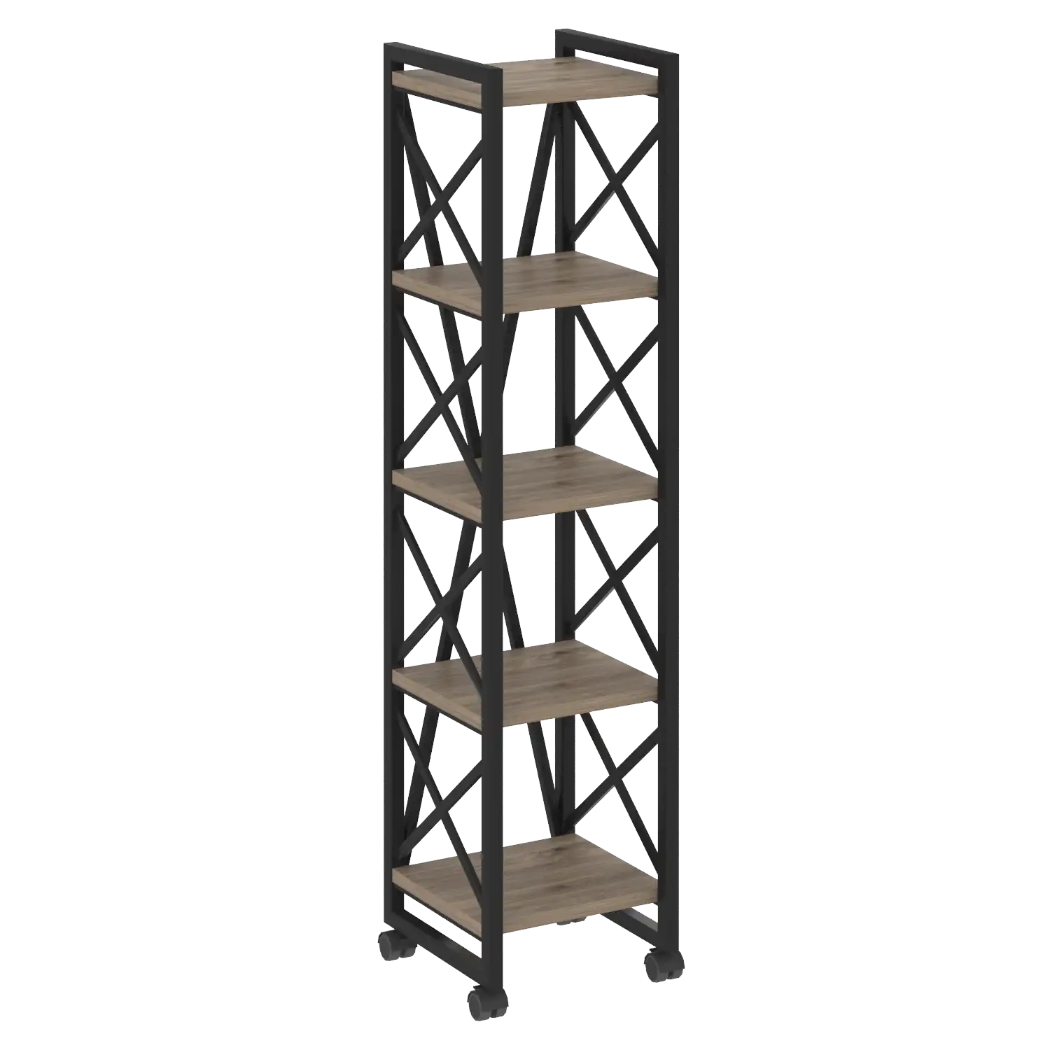 Стеллаж на колесных опорах - 5полок Loft VR.L-MST.K-5.4 400х400х1704