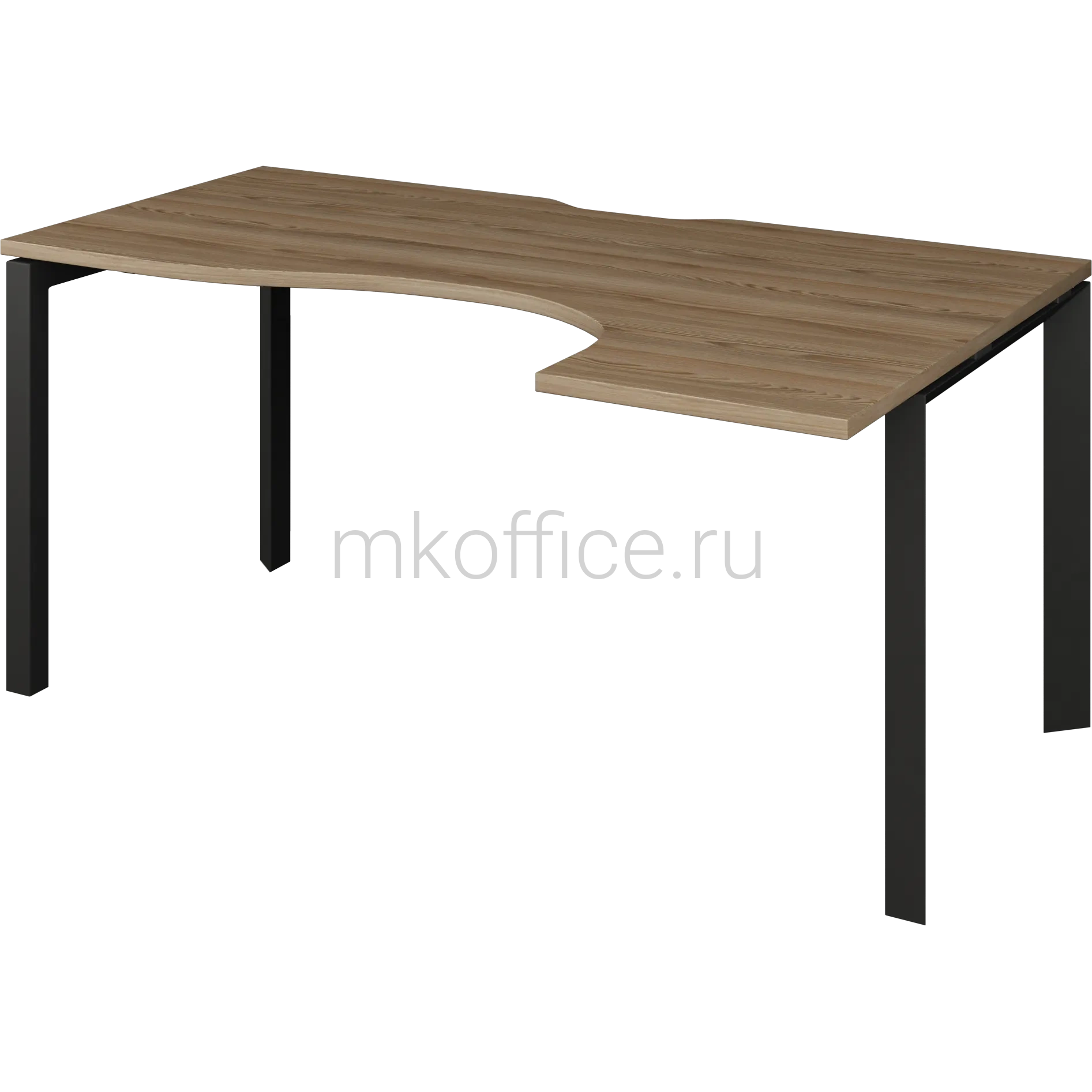 Стол эргономичный Правый на П-м/каркасе (2 опоры гл.730мм) НТМП.П-060.ПР 1600х1000х750. Ассортимент МК Офис