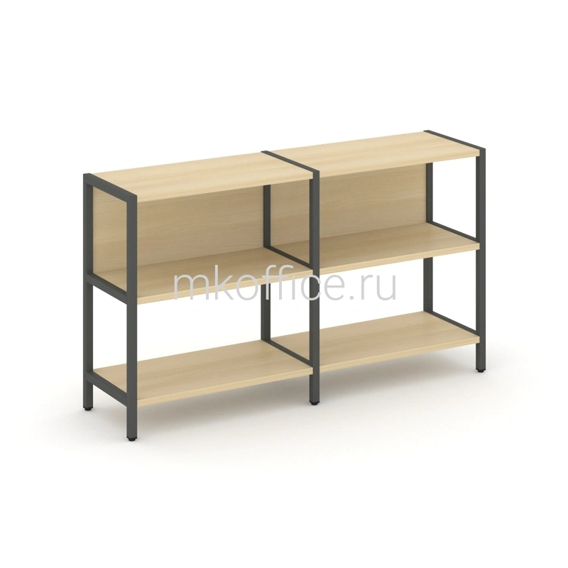 Двухсекционный стеллаж Shelf System двухярусный SN.STM-221. Ассортимент МК Офис
