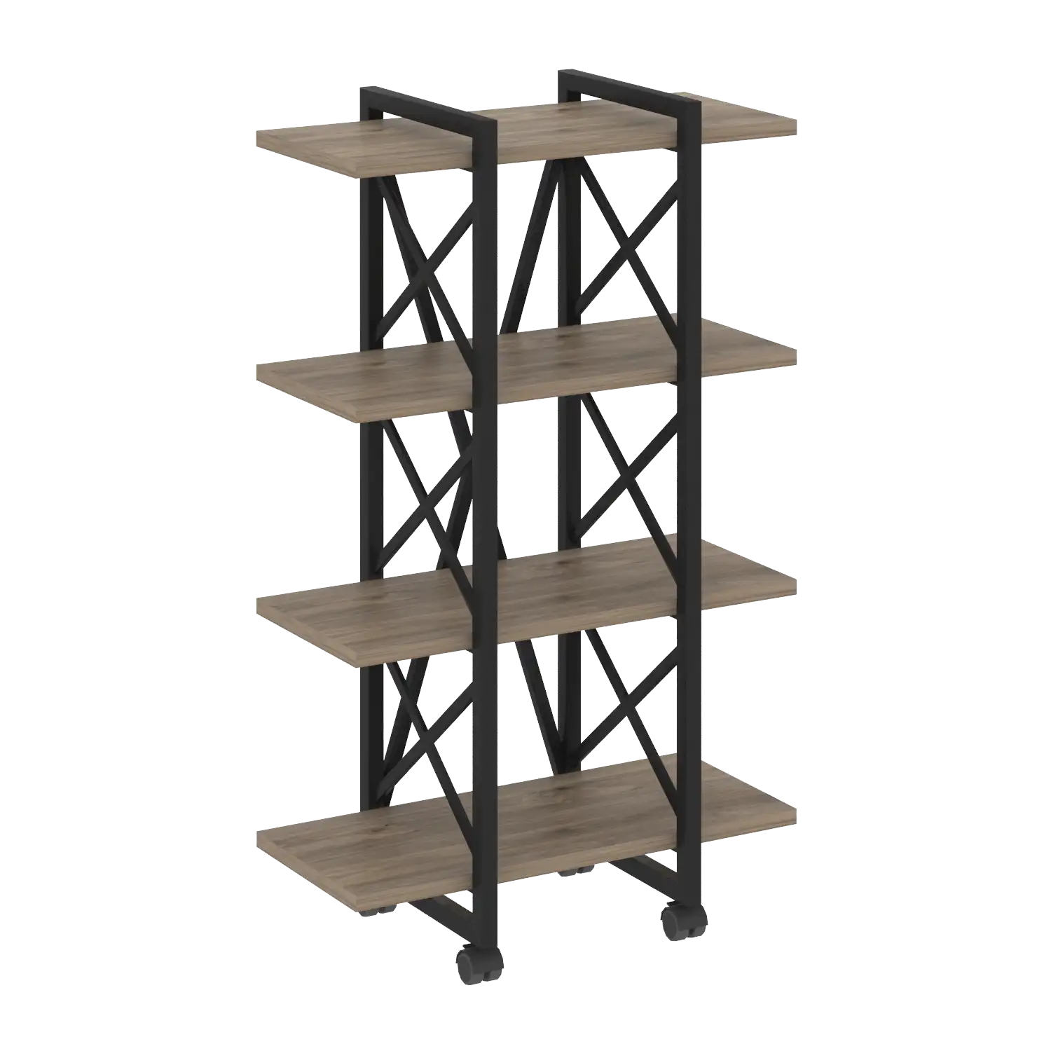 Стеллаж на колесных опорах - 4 полки Loft VR.L-MST.K-4.4V 800х400х1334