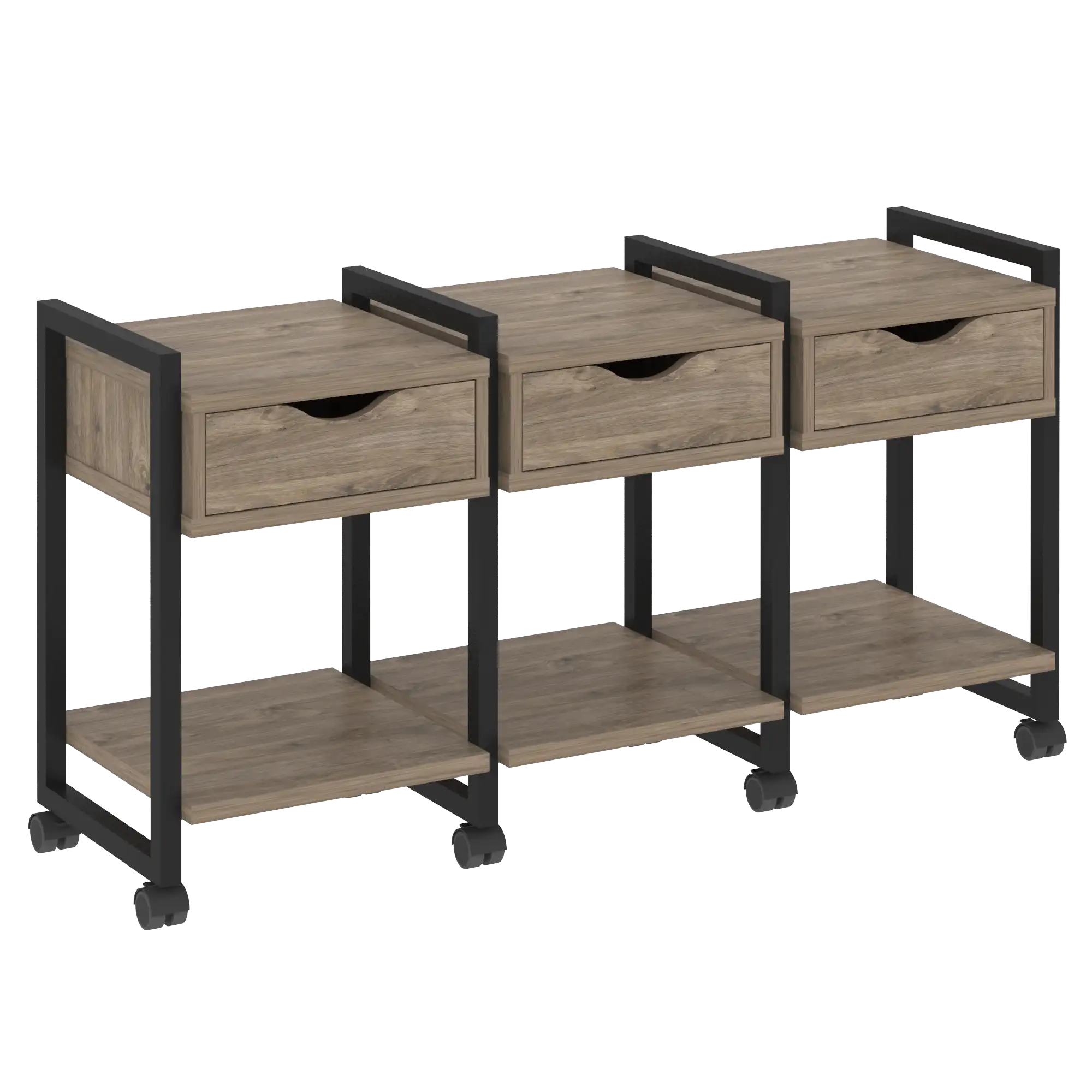 Тумба на колесных опорах наборная Loft VR.L-TN-4.K 1440х460х767