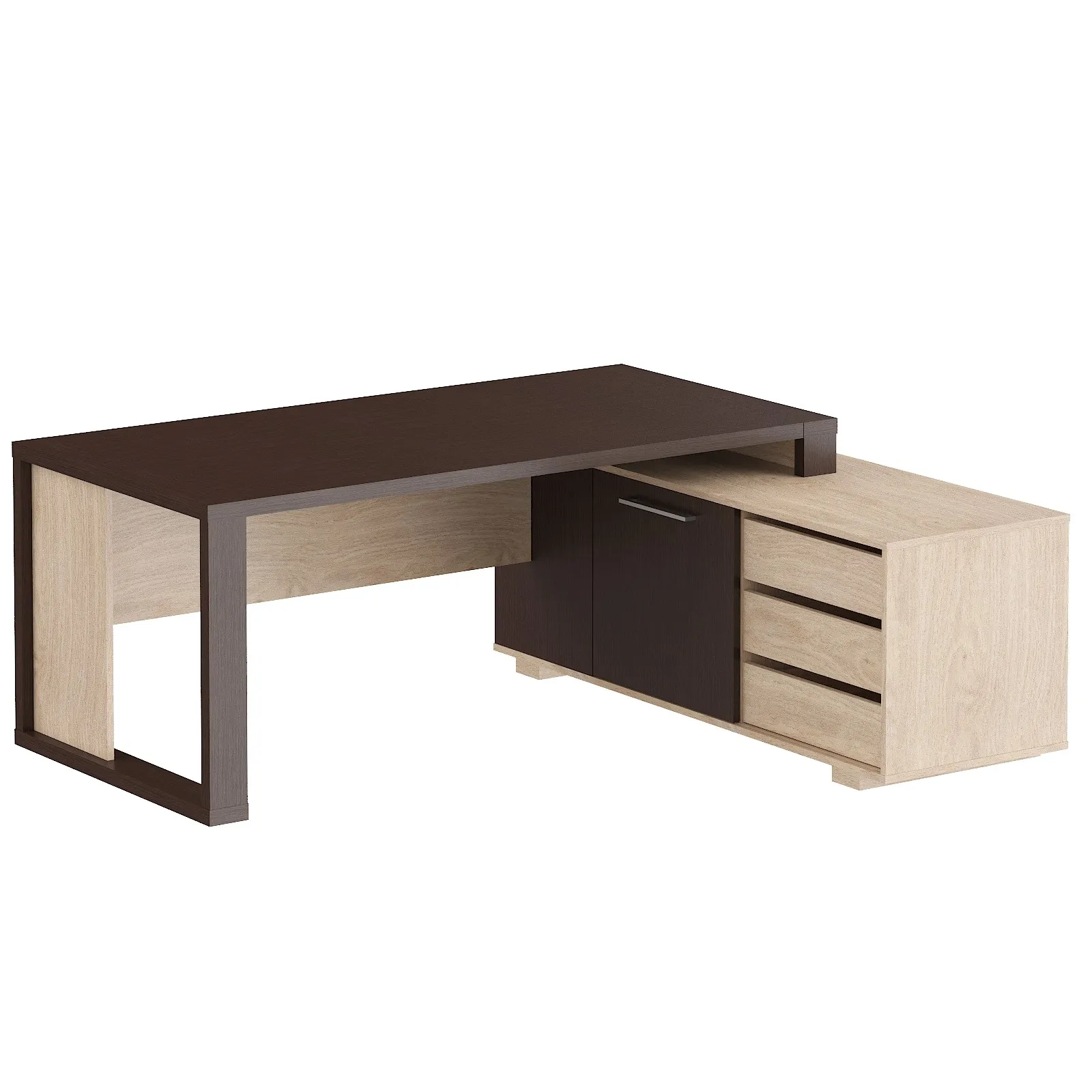  Стол руководителя на опорной тумбе,  ACT 1916 Л/П 1950x1600x750