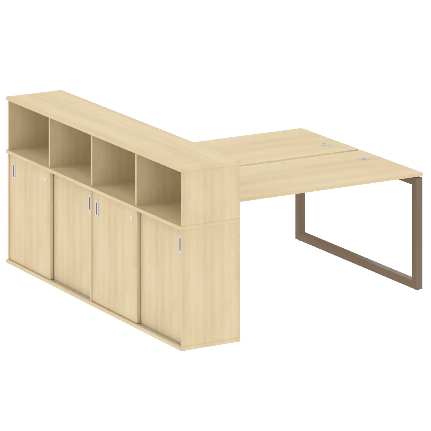 Рабочая станция на О-обр м/к с опорным шкафом-купе 50БО.РС-СШК-4.4 2010х2332х1098