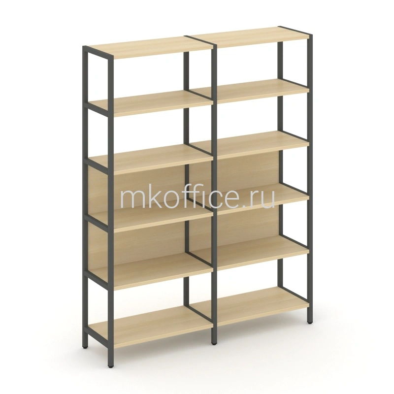 Односекционный стеллаж Shelf system пятиярусный с ящиками SN.STM-521. Ассортимент МК Офис