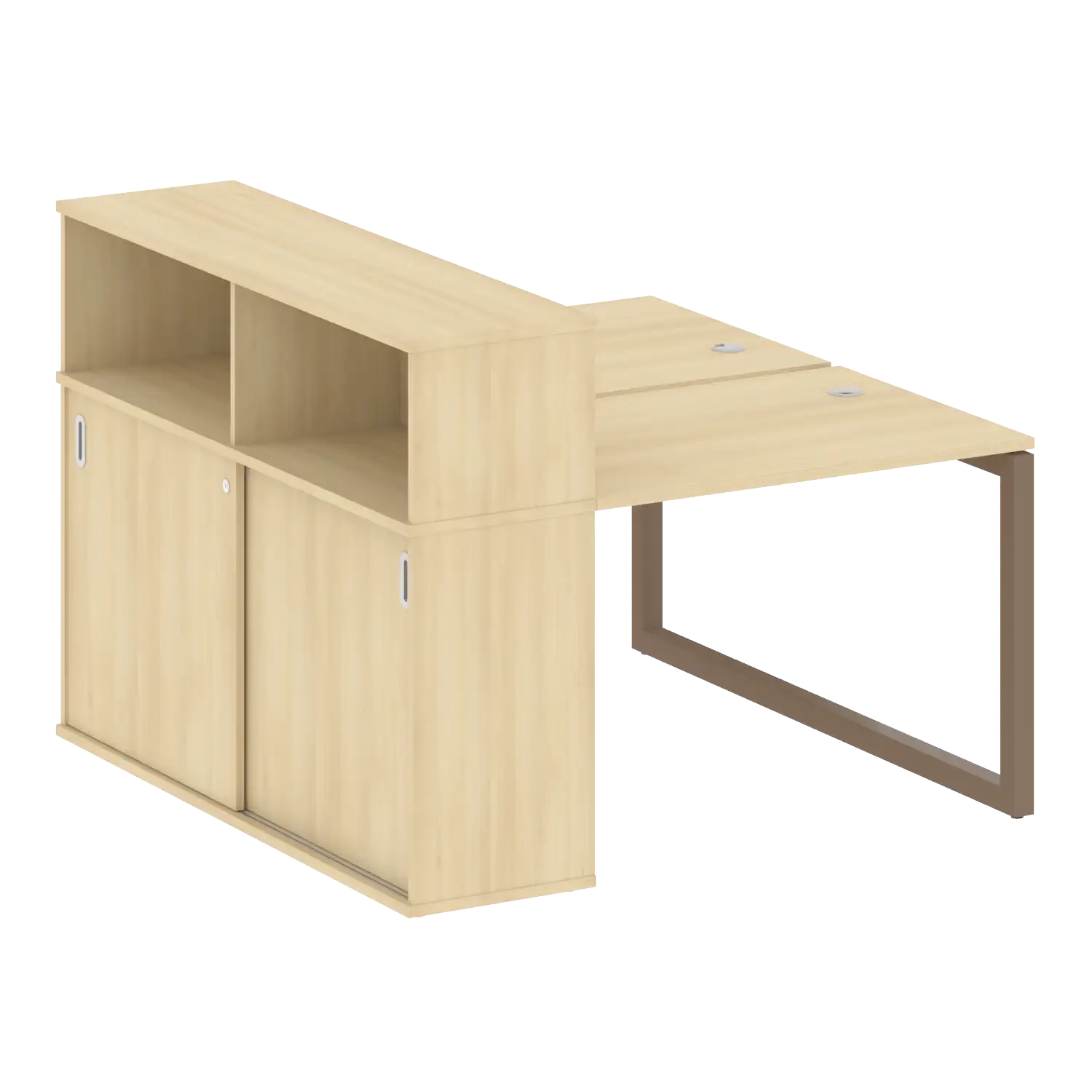 Рабочая станция на О-обр м/к с опорным шкафом-купе 50БО.РС-СШК-2.1 1410х1475х1098