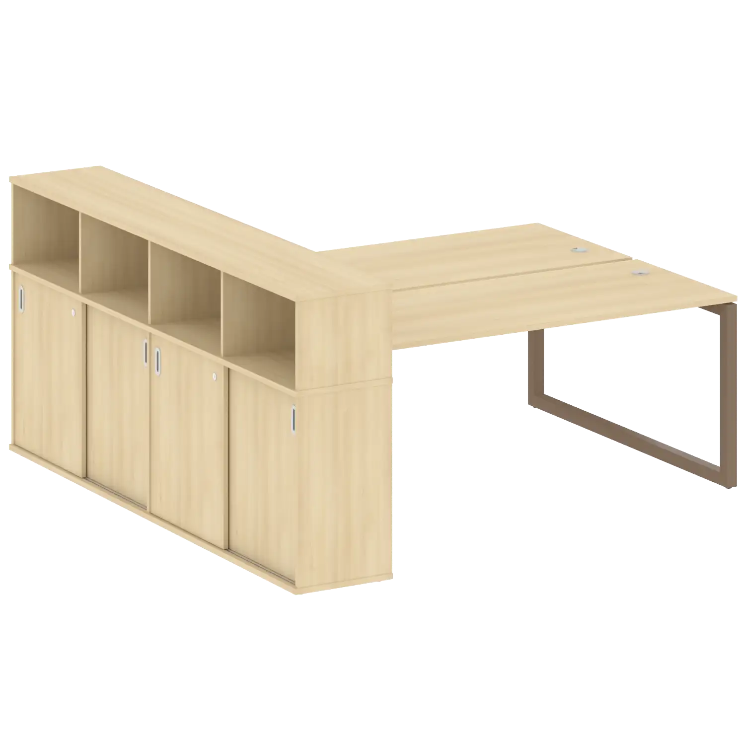 Рабочая станция на О-обр м/к с опорным шкафом-купе 50БО.РС-СШК-4.5 2210х2332х1098