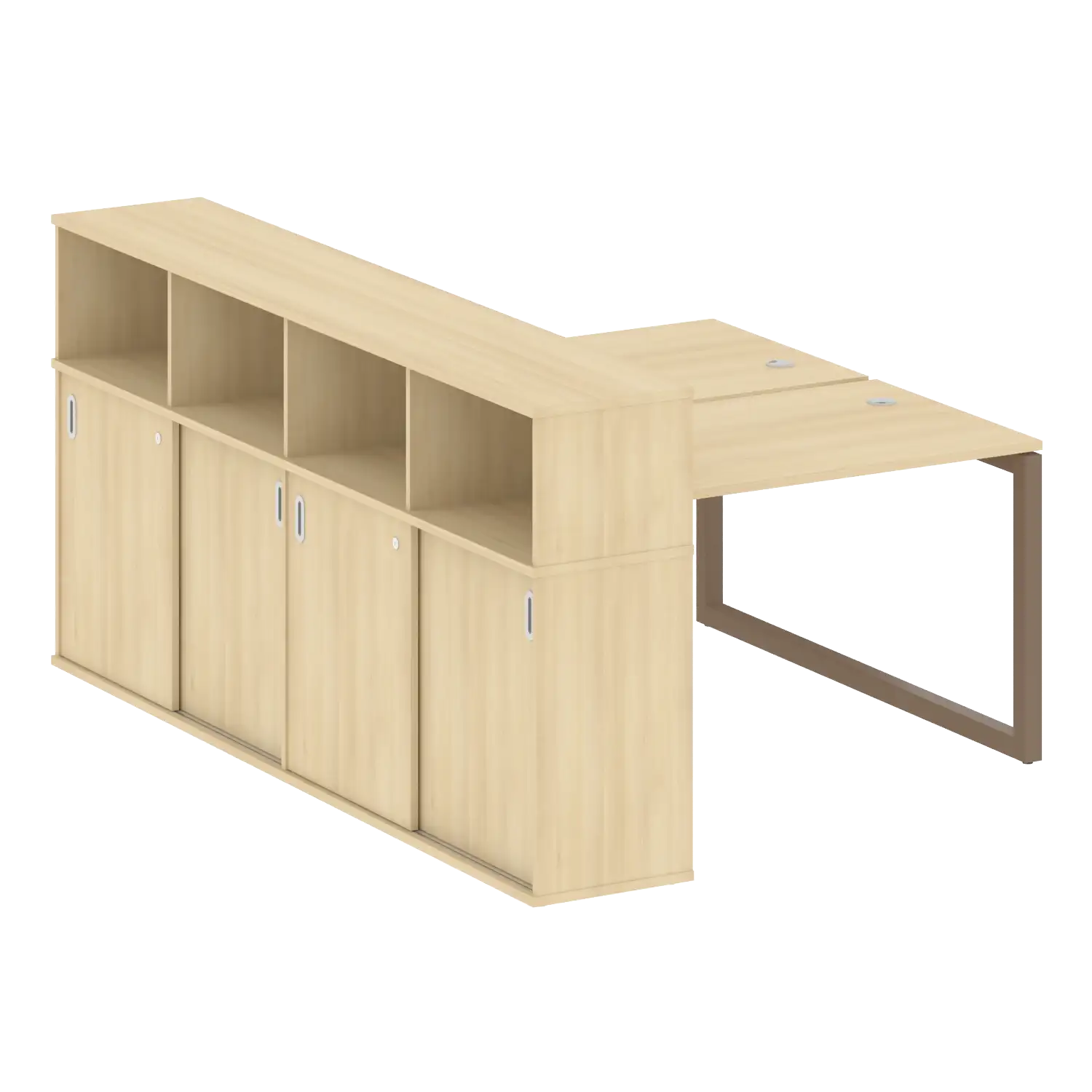 Рабочая станция на О-обр м/к с опорным шкафом-купе 50БО.РС-СШК-4.2 1610х2332х1098