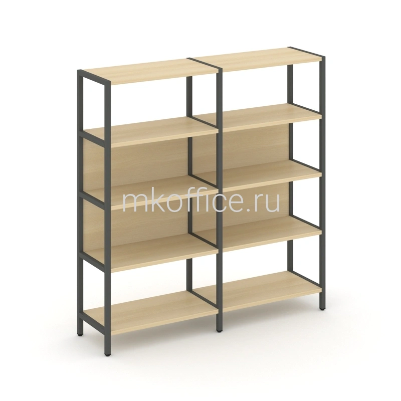 Двухсекционный стеллаж Shelf System четырехярусный SN.STM-421. Ассортимент МК Офис