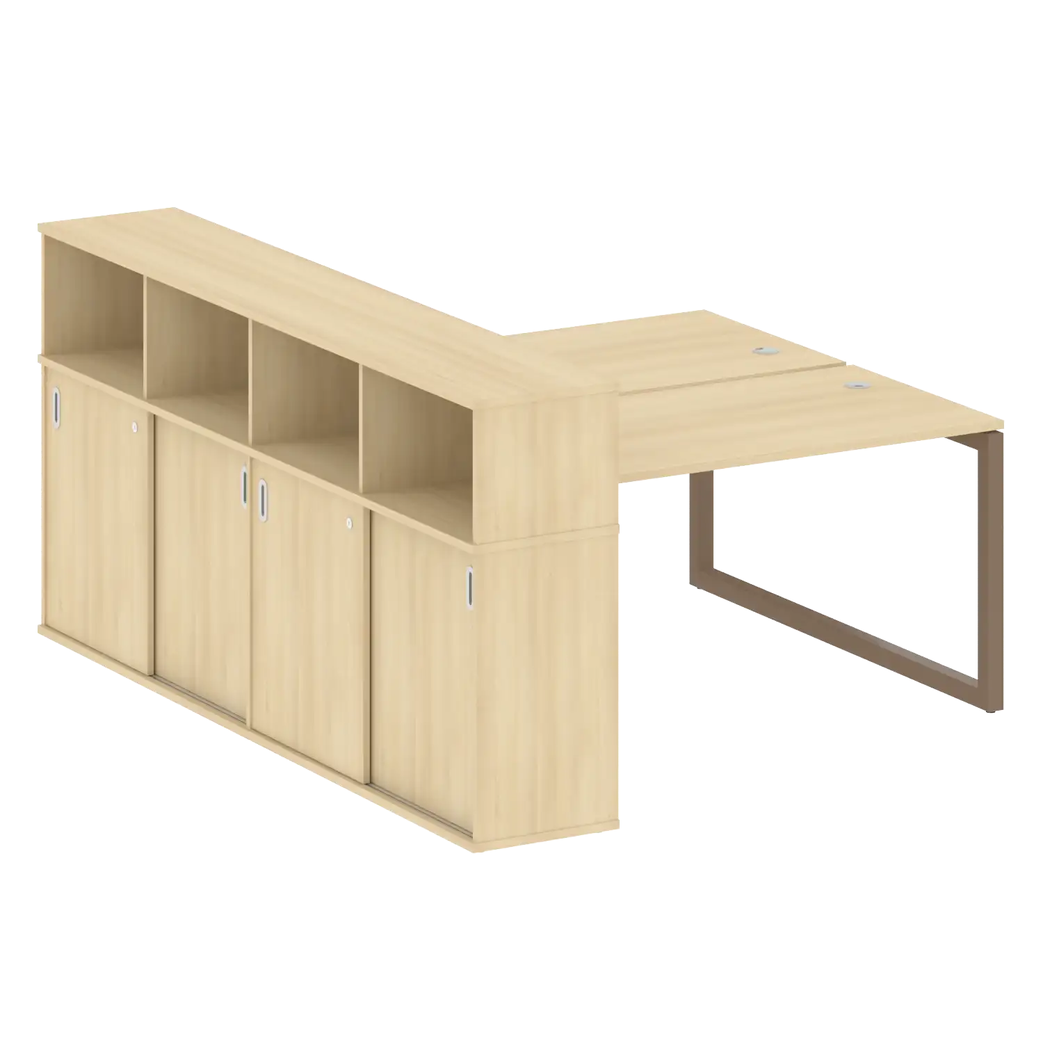 Рабочая станция на О-обр м/к с опорным шкафом-купе 50БО.РС-СШК-4.3 1810х2332х1098