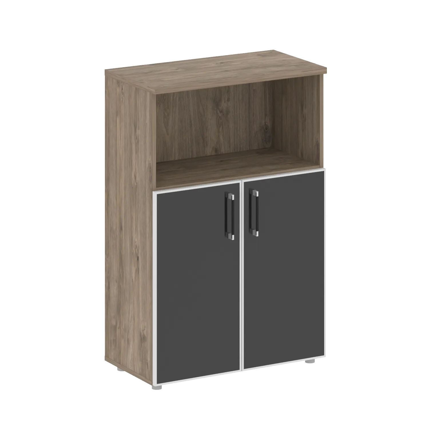 Шкаф средний широкий (2 низких фасада стекло лакобель в раме) Shift SK.ST-2.2R 800*420*1207