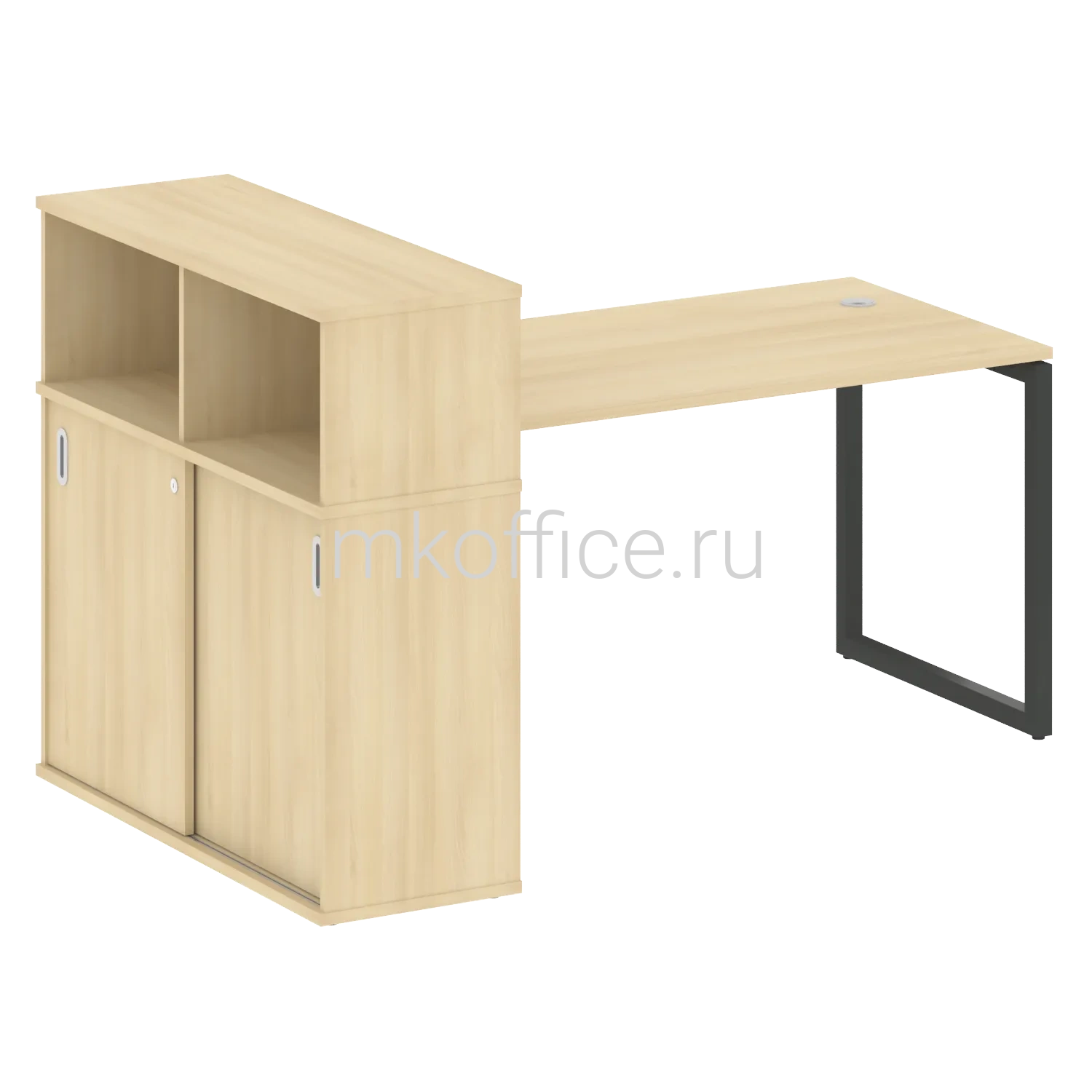 Стол письменный на О-обр м/к с опорным шкафом-купе 40БО.РС-СШК-3.3 1810х1120х1098. Ассортимент МК Офис