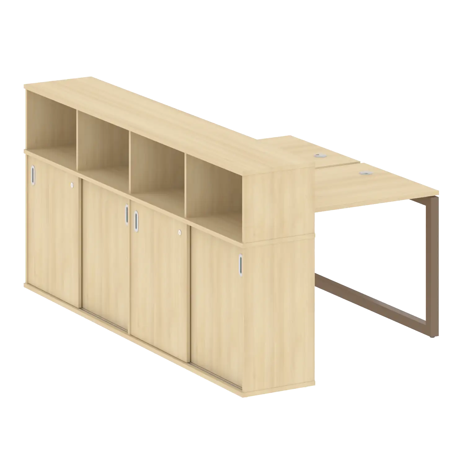 Рабочая станция на О-обр м/к с опорным шкафом-купе 50БО.РС-СШК-4.1 1410х2332х1098