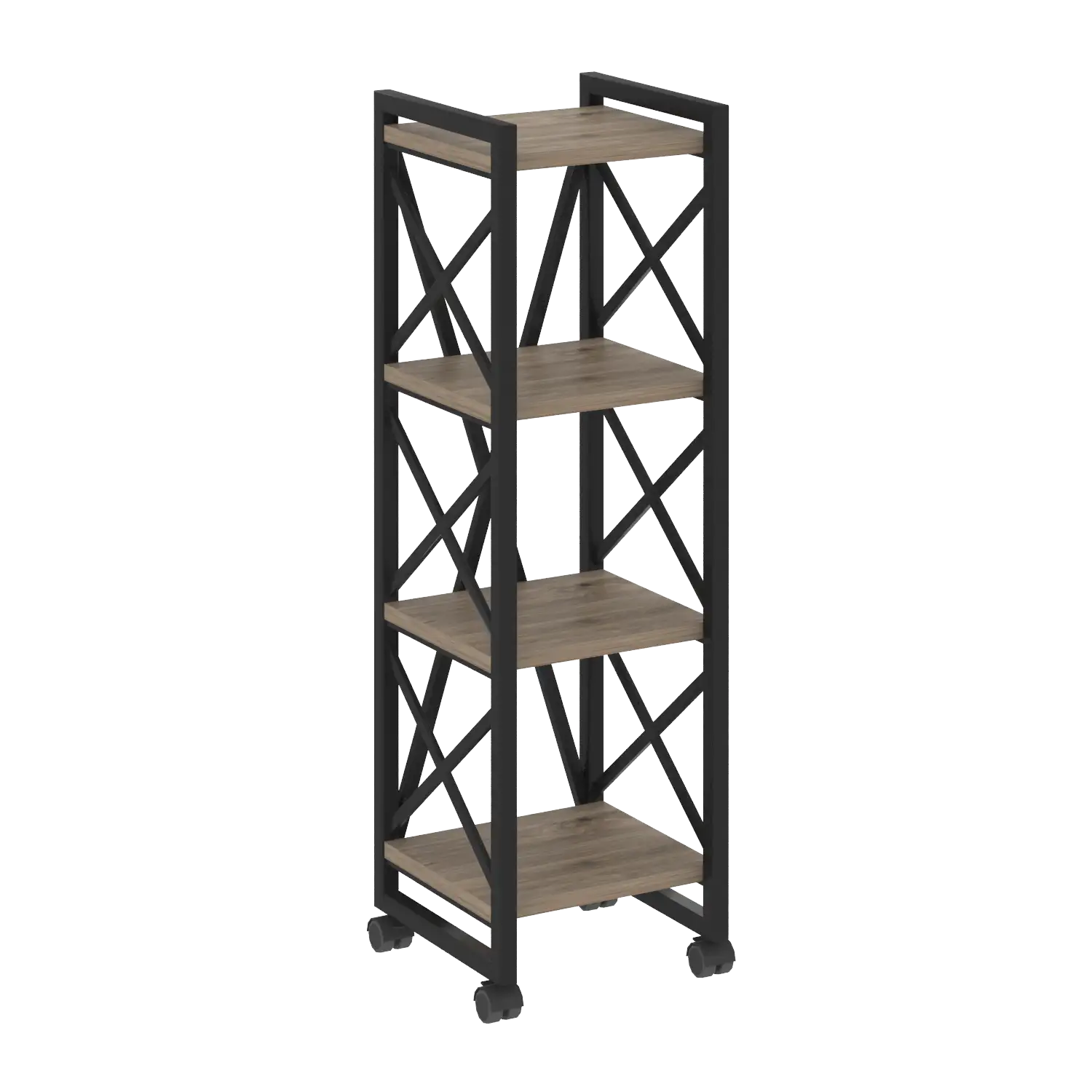 Стеллаж на колесных опорах - 4 полки Loft VR.L-MST.K-4.4 400х400х1334