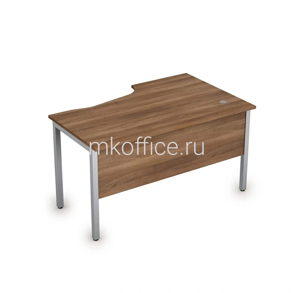 Стол на металлических опорах с экраном 2МД.122 Л 1400х900х750. Ассортимент МК Офис