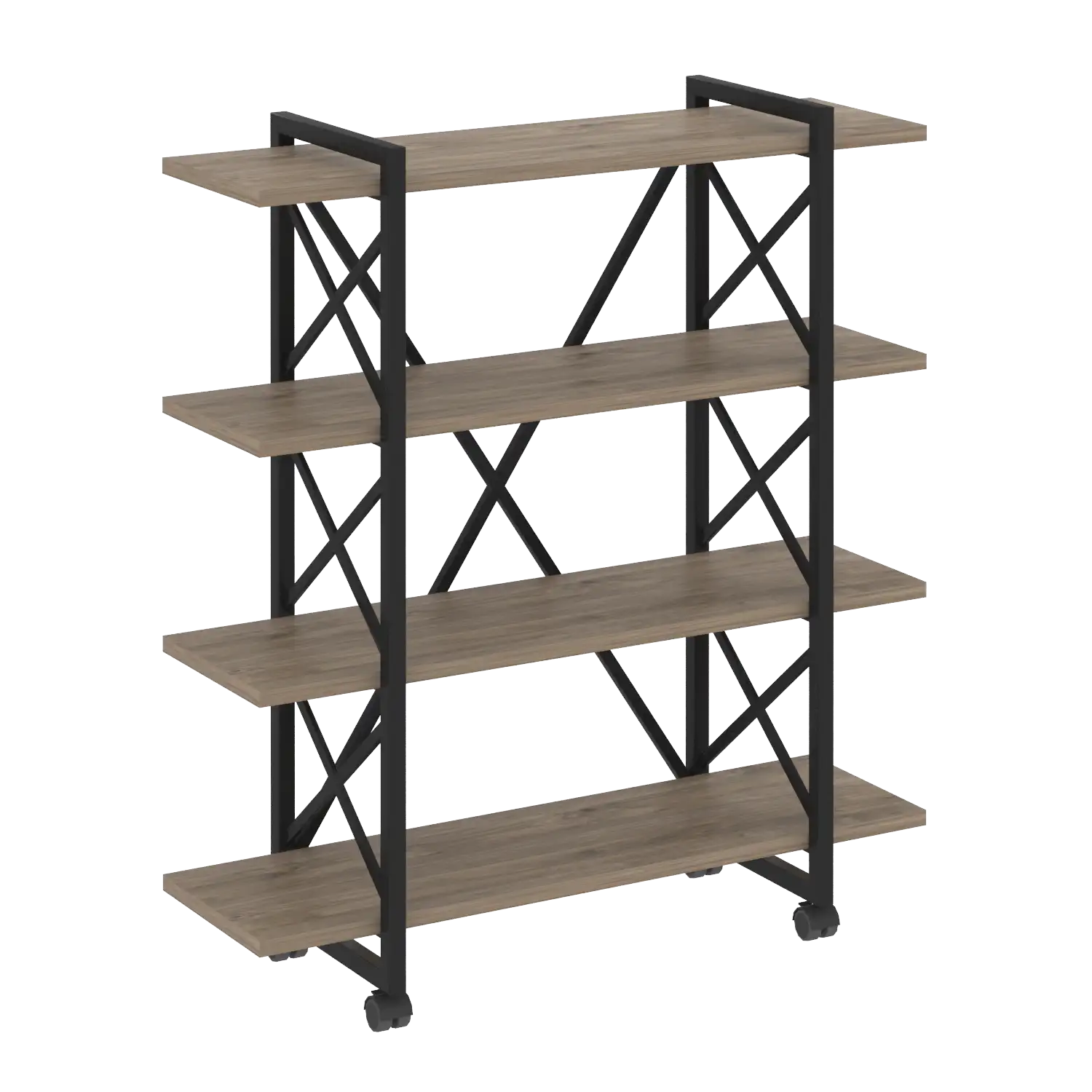 Стеллаж на колесных опорах - 4 полки Loft VR.L-MST.K-4.8V 1200х400х1334