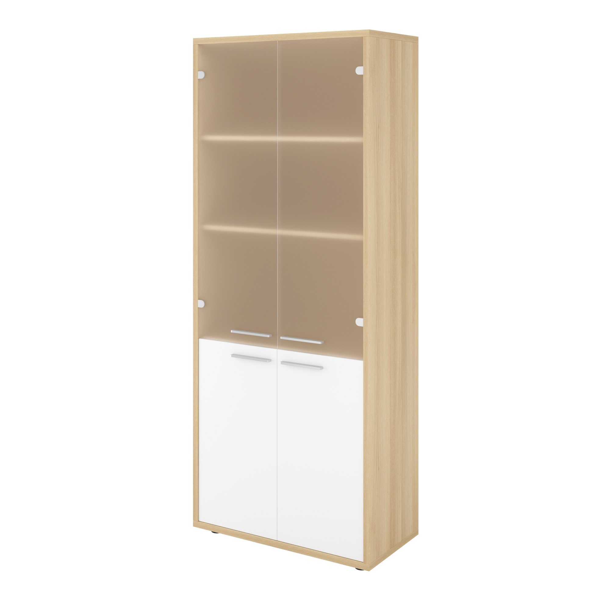 Шкаф высокий стекло сатин Дублин ДБ42 800х400х1980