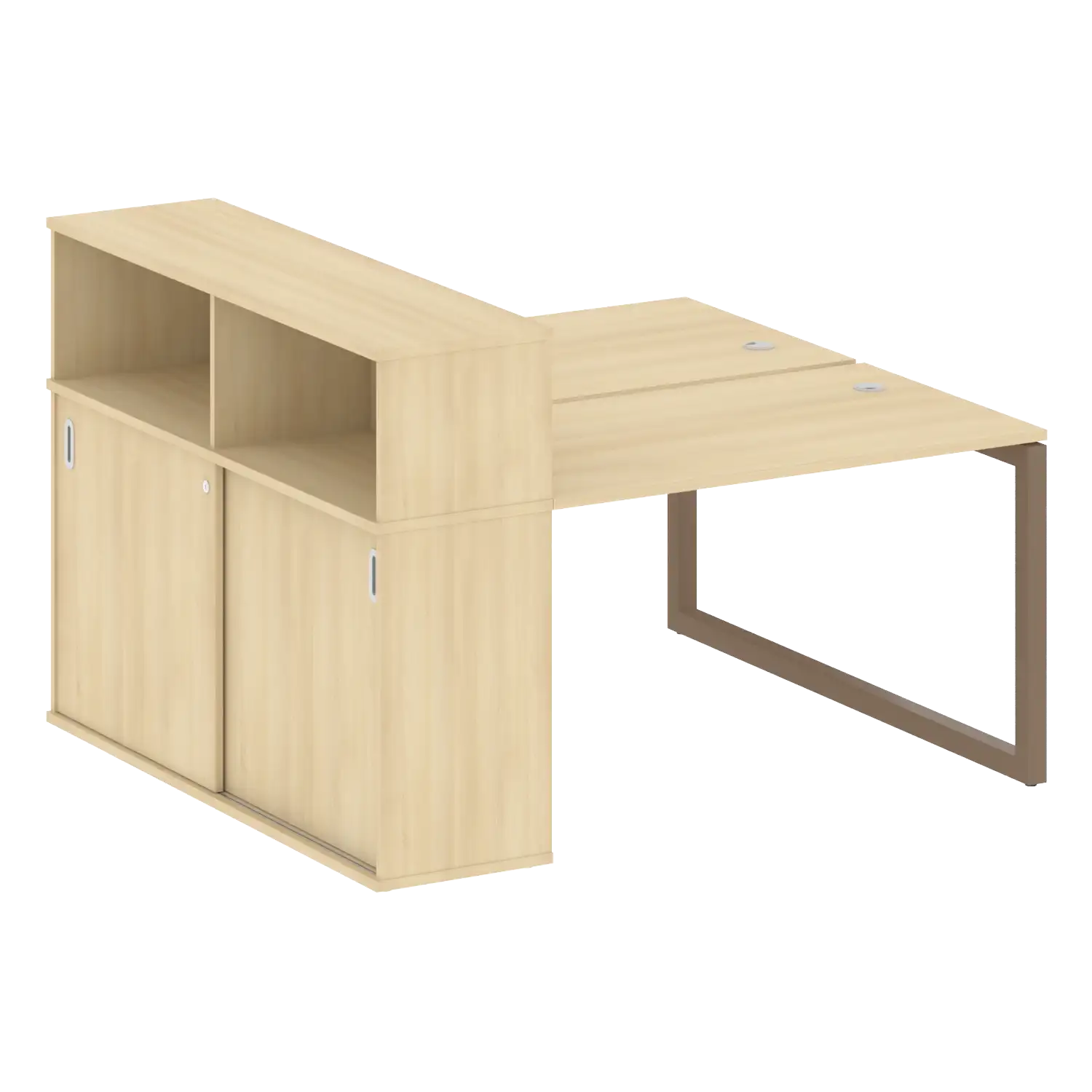 Рабочая станция на О-обр м/к с опорным шкафом-купе 50БО.РС-СШК-2.2 1610х1475х1098